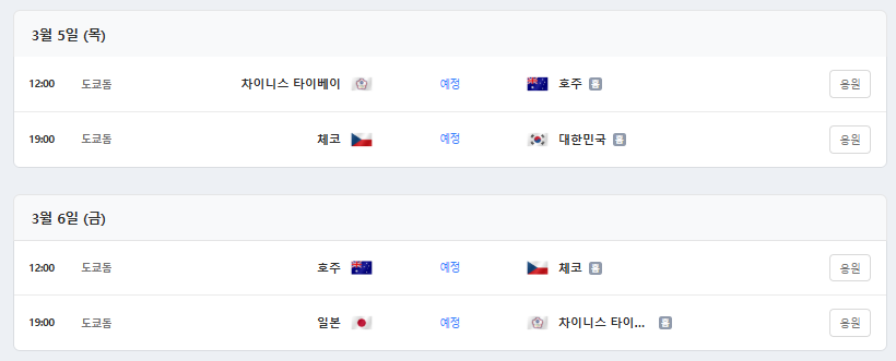 WBC 내일부터 시작