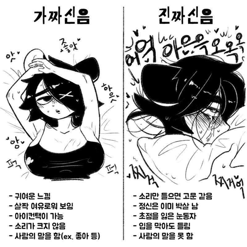 가짜 신음과 진짜 신음 차이점
