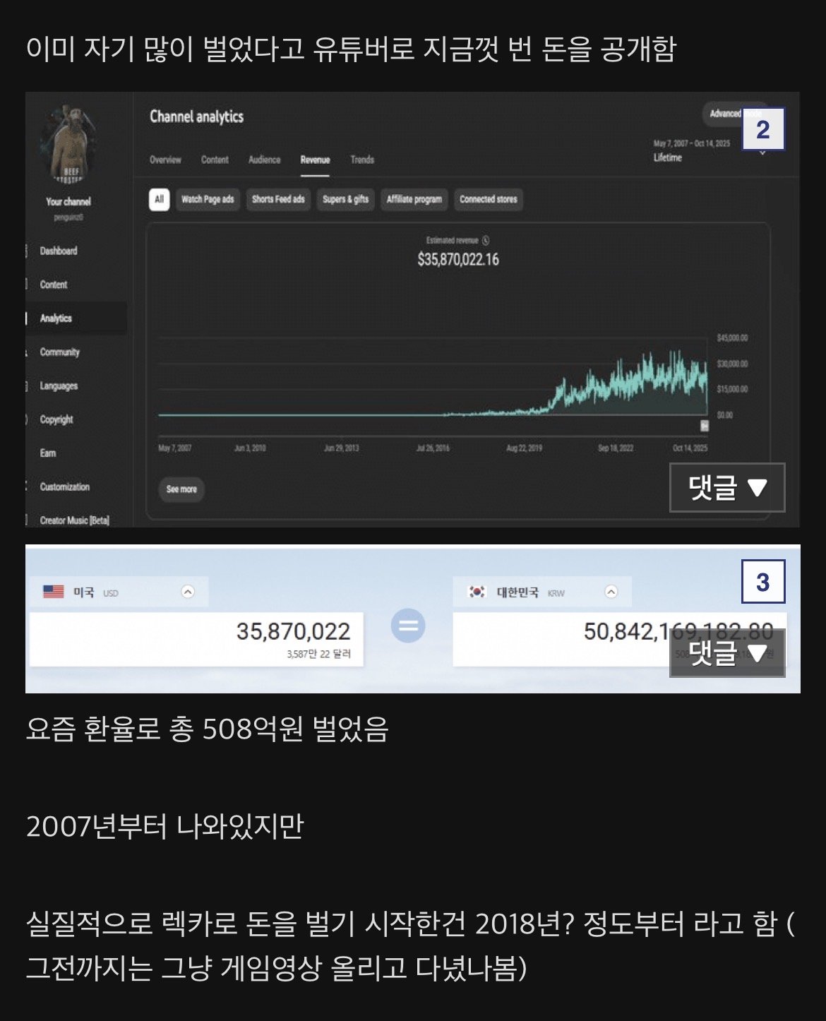 후원 그만하라는 1730만명 유튜버
