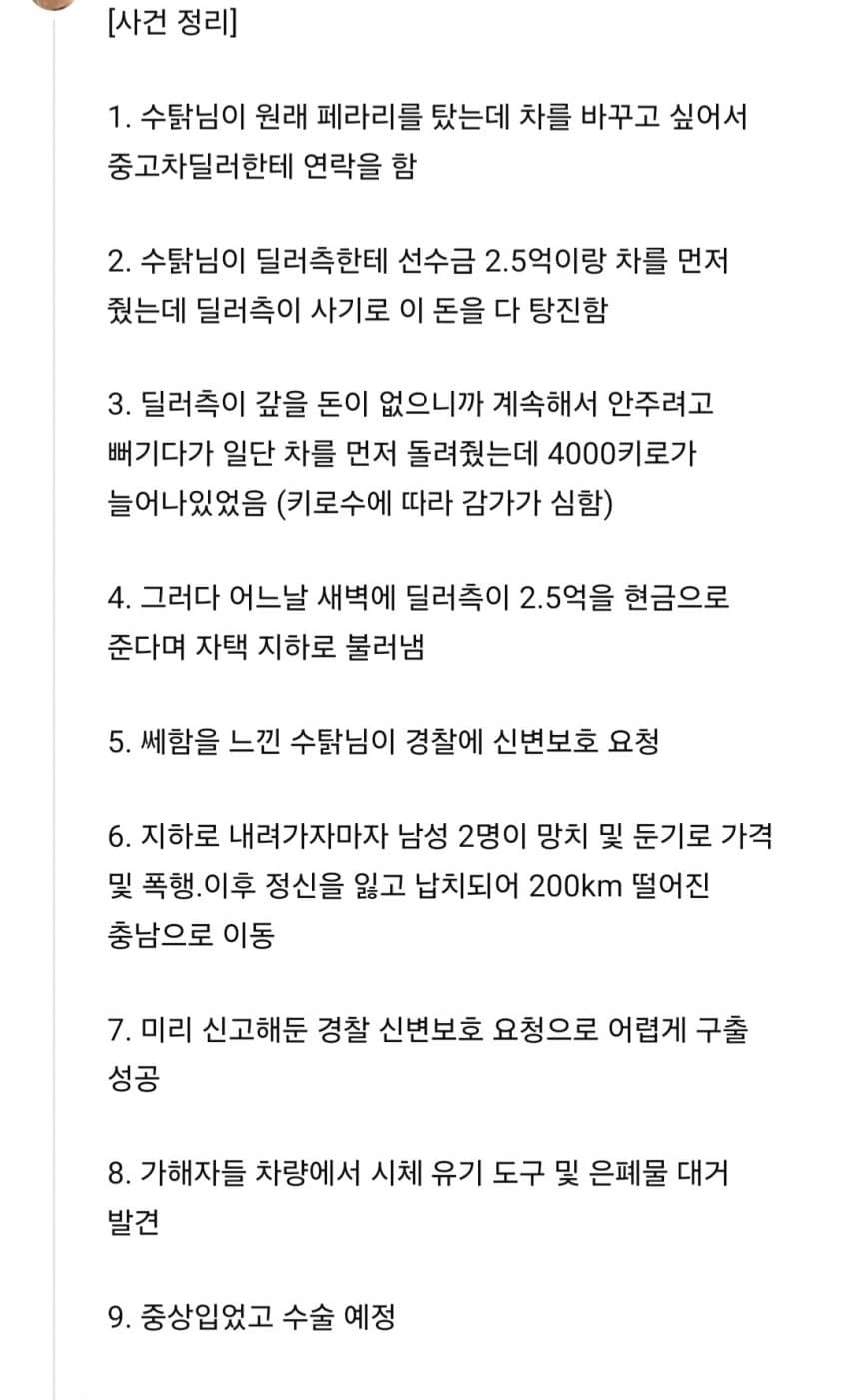 유튜버 납치 사건 요약