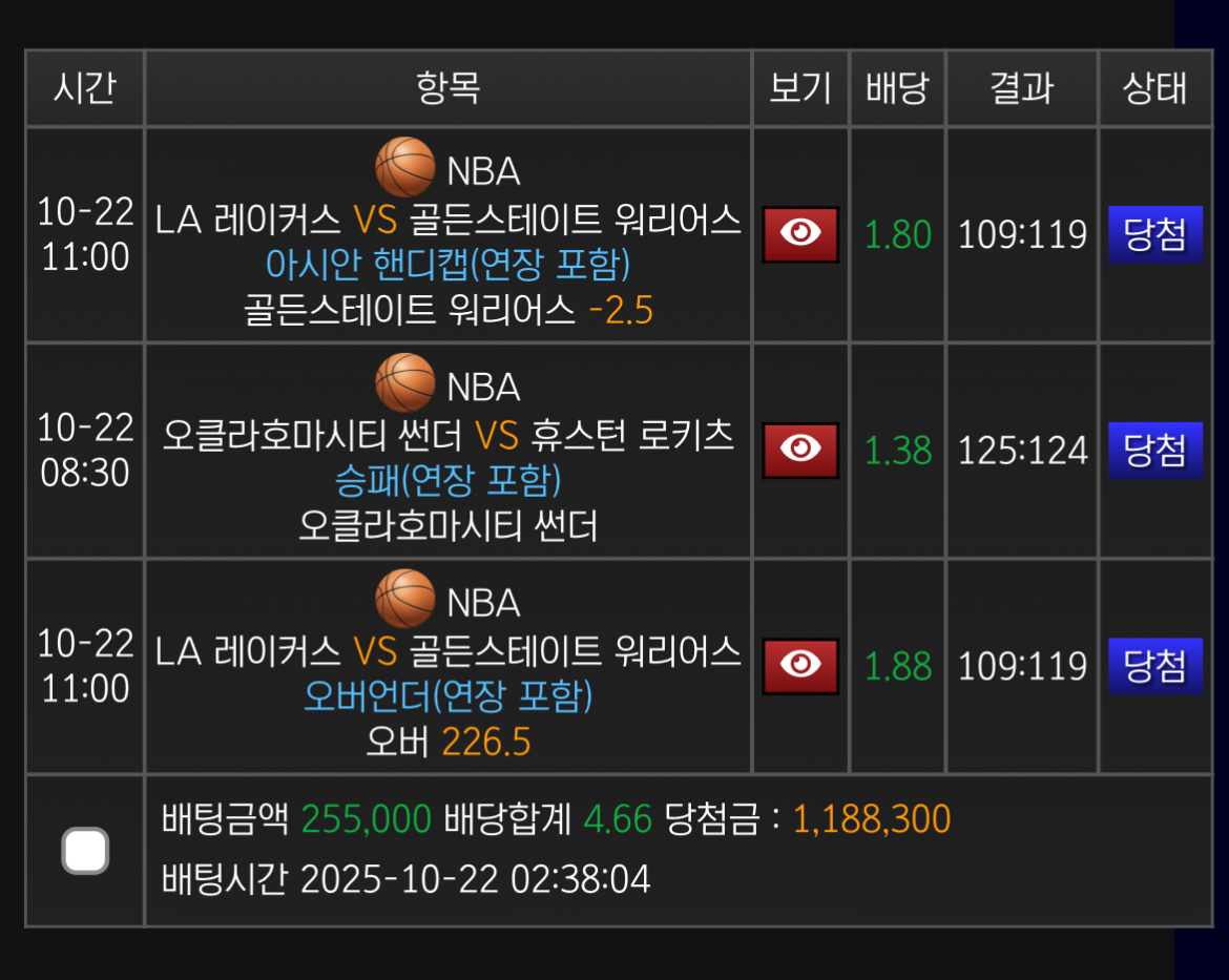 느바 개막 1점차 ㄷㄷㄷㄷ 당첨샷
