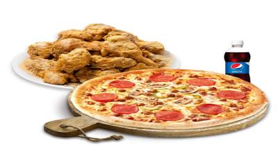 [피치공] 콤비네이션피자L+뿌리공치킨(순살)+콜라1.25L