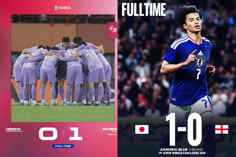 충격패 한국 축구, 오스트리아에 0-1 패배…같은 날 일본은 잉글랜드 격파